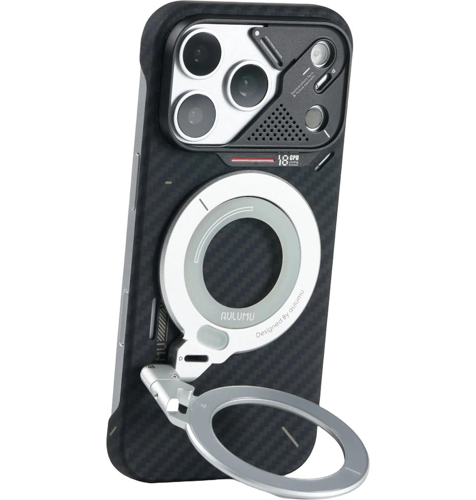 A18 iPhone 18/17 Series Ultra Slim Aramid Fiber Case & G09 Infinite 360° Magnetic Stand