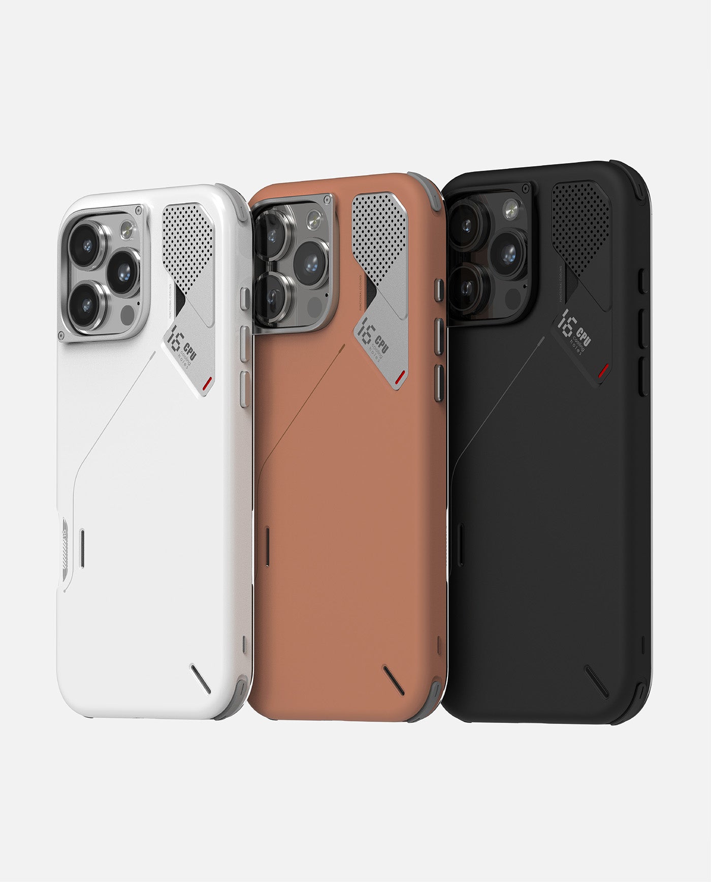 Back view of AULUMU A16 slim shockproof case for iPhone 16 Pro and 16 Pro Max in three colours.