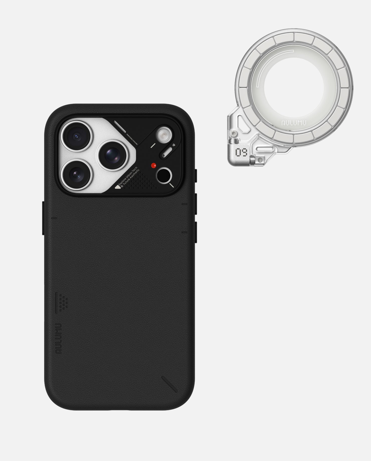 A17 iPhone 17 Series Vegan Leather Case & G09 Ghost Infinite 360° Magnetic Stand