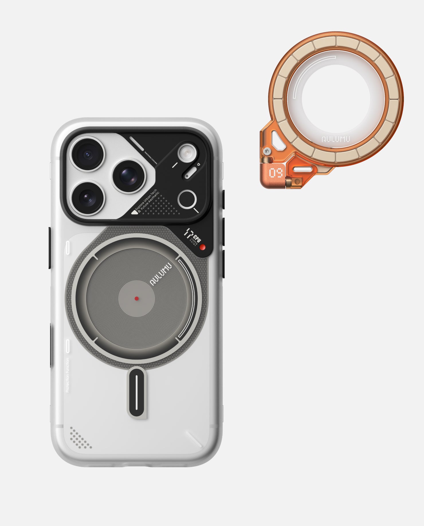 A17 iPhone 17 Series Frosted Case & G09 Ghost Infinite 360° Magnetic Stand