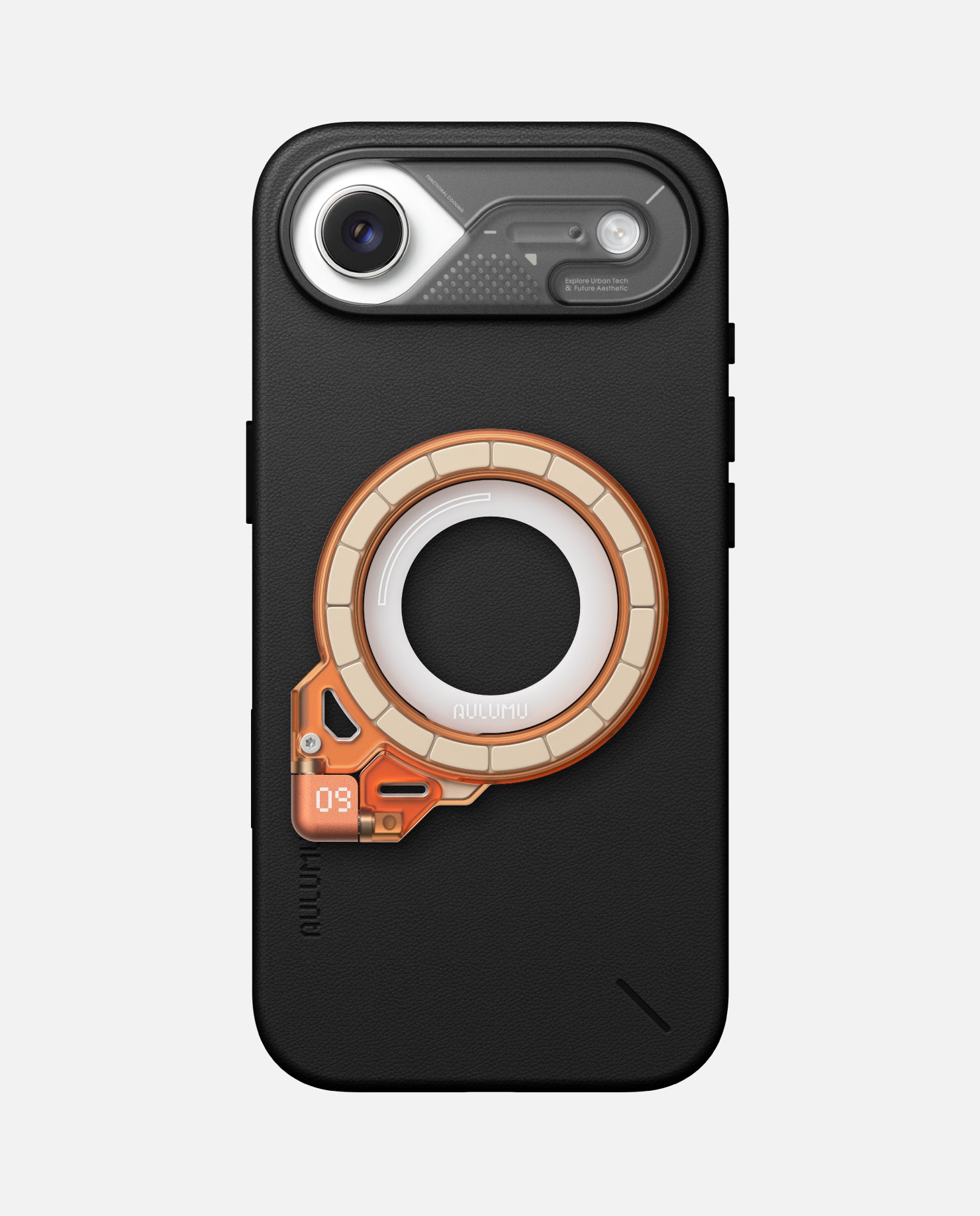 A17 iPhone 17 Series Vegan Leather Case & G09 Ghost Infinite 360° Magnetic Stand
