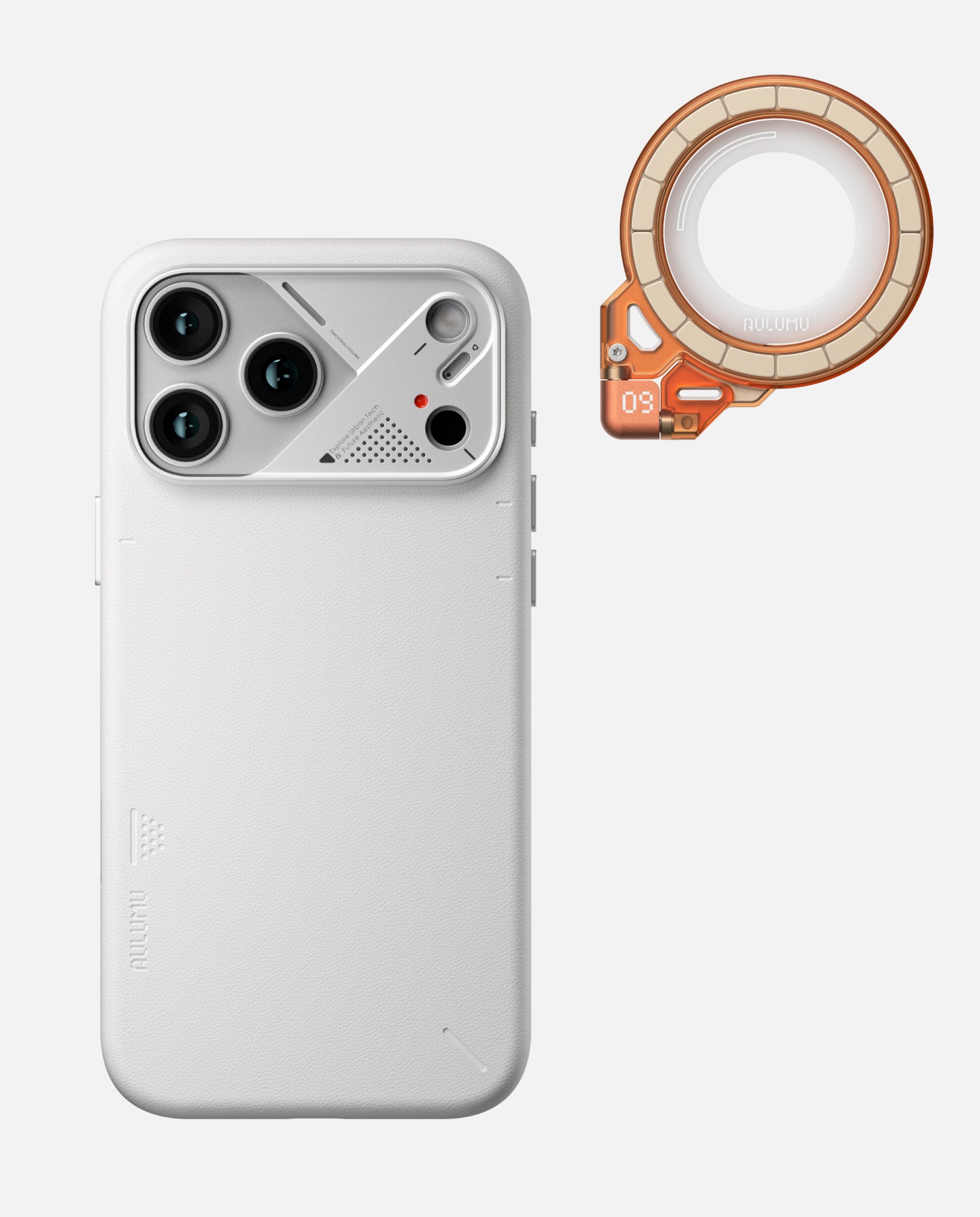 A17 iPhone 17 Series Vegan Leather Case & G09 Ghost Infinite 360° Magnetic Stand