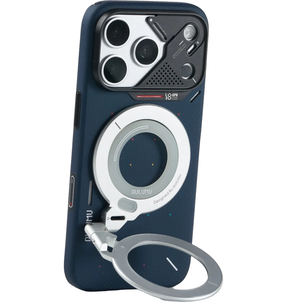 A18 iPhone 18/17 Series Ultra Slim Particle Aramid Fiber Case & G09 Infinite 360° Magnetic Stand