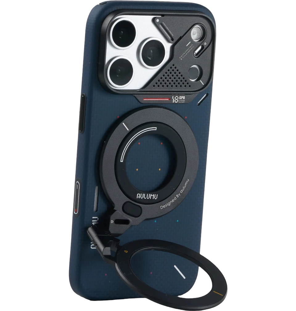 A18 iPhone 18/17 Series Ultra Slim Particle Aramid Fiber Case & G09 Infinite 360° Magnetic Stand