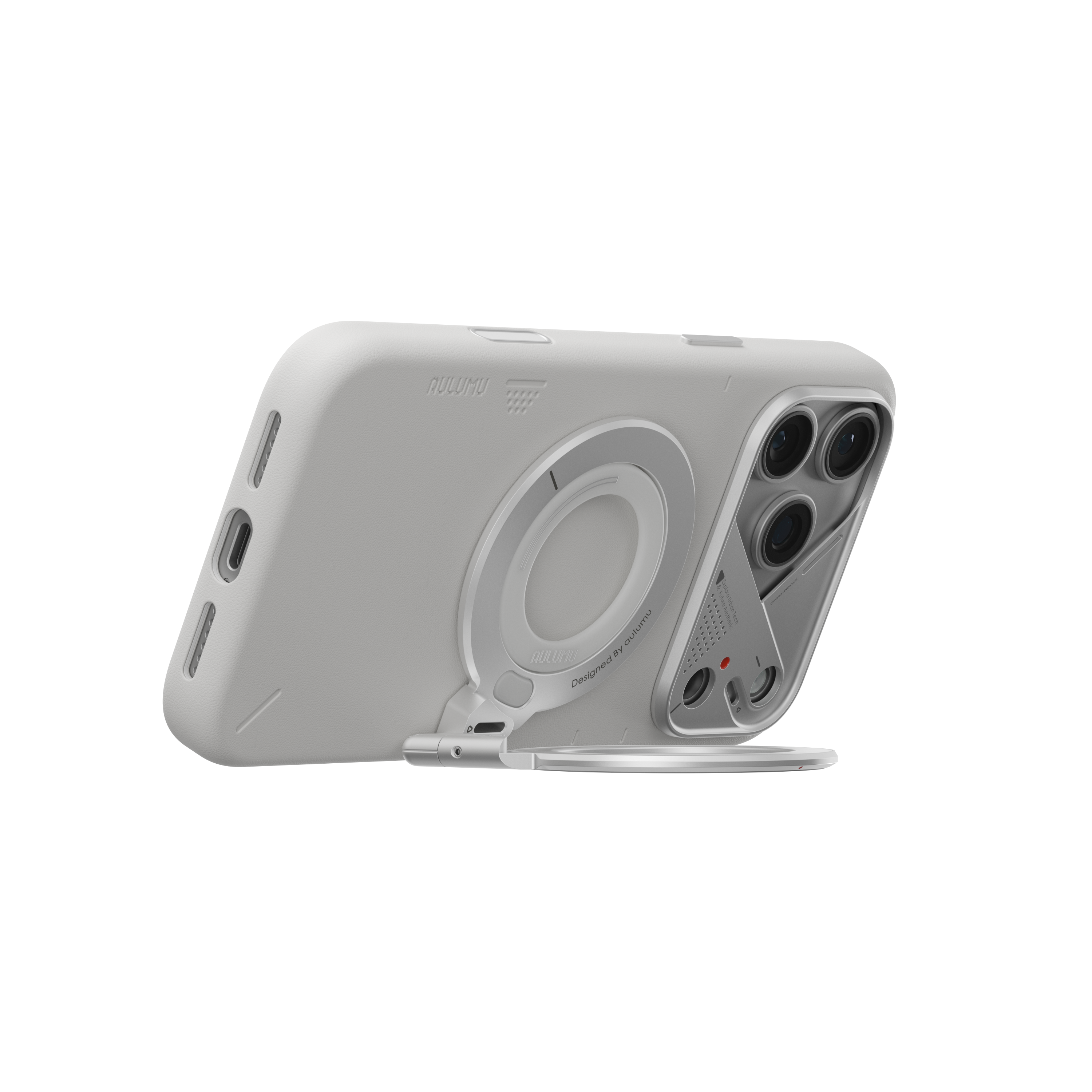 A17 iPhone 17 Series Vegan Leather Case & G09 Infinite 360° Magnetic Stand