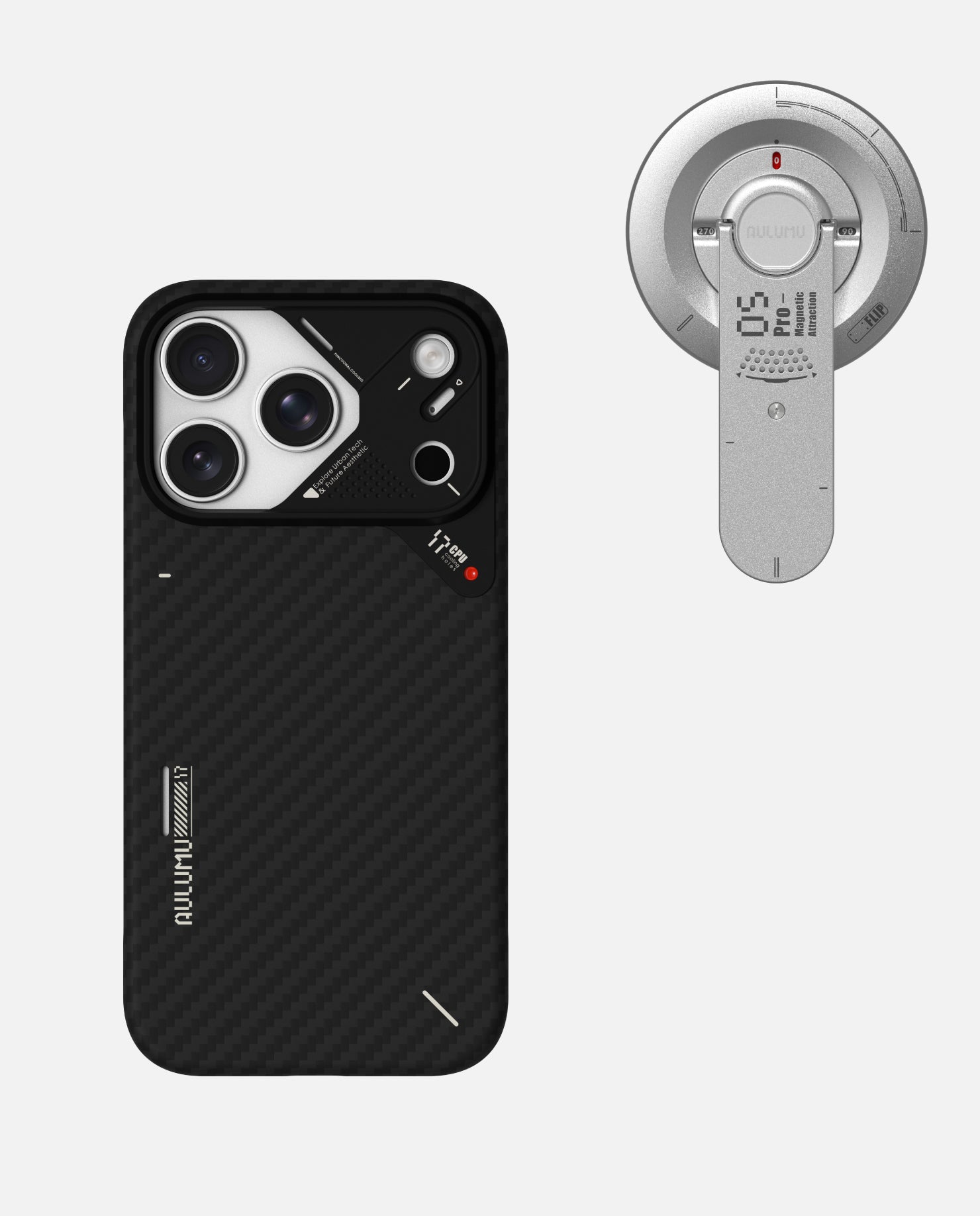 A17 iPhone 17 Series Aramid Fiber Case & G05 Pro Multi-Function Mag Kickstand