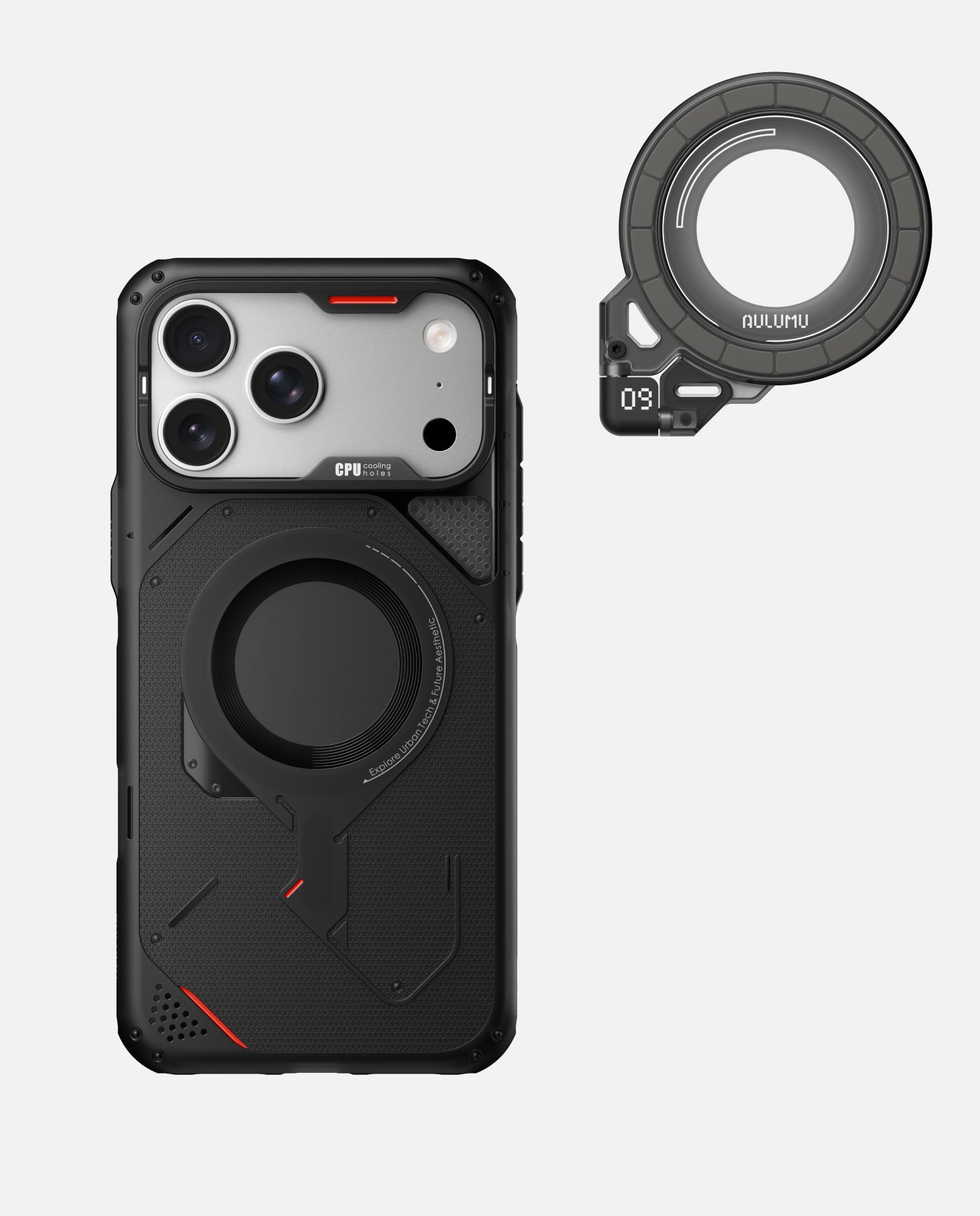 A17 iPhone 17 Series Rugged Outdoor Case & G09 Ghost Infinite 360° Magnetic Stand