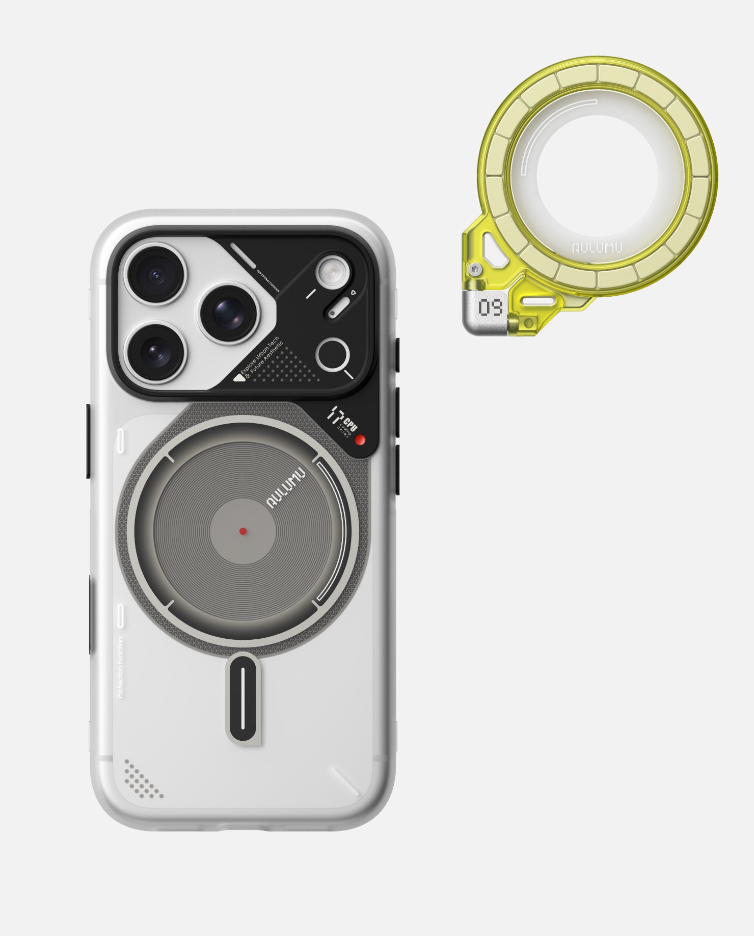A17 iPhone 17 Series Frosted Case & G09 Ghost Infinite 360° Magnetic Stand