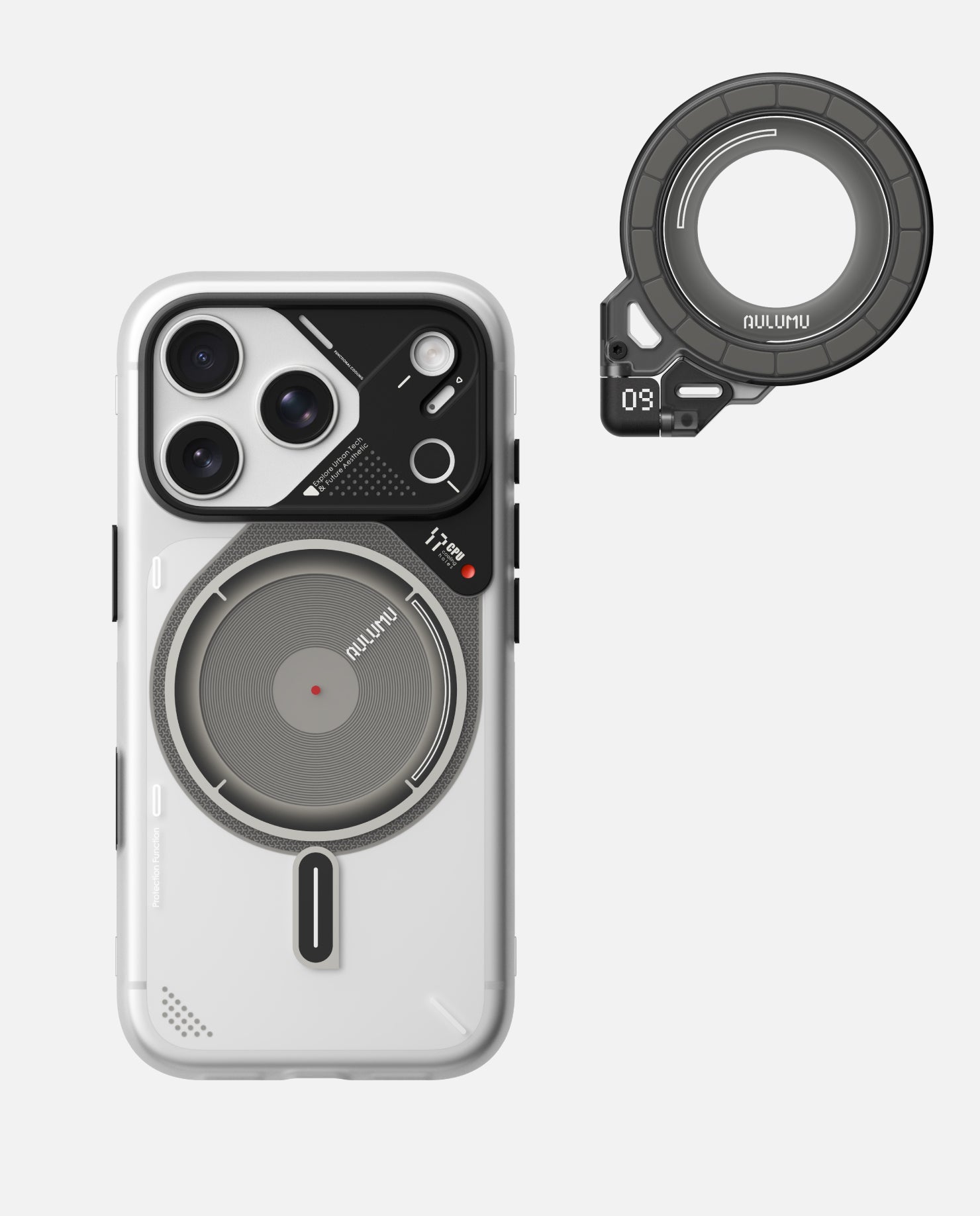A17 iPhone 17 Series Frosted Case & G09 Ghost Infinite 360° Magnetic Stand