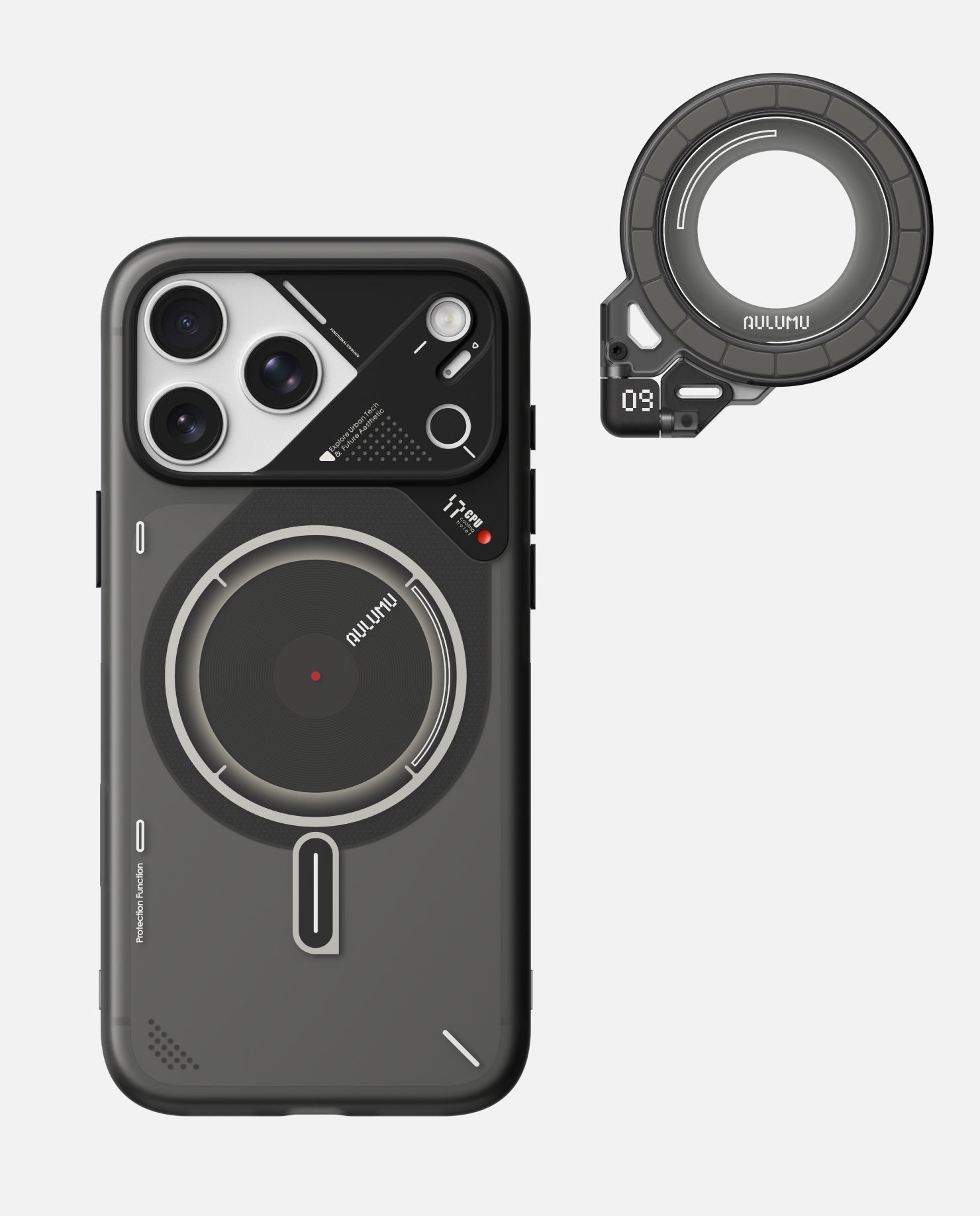 A17 iPhone 17 Series Frosted Case & G09 Ghost Infinite 360° Magnetic Stand