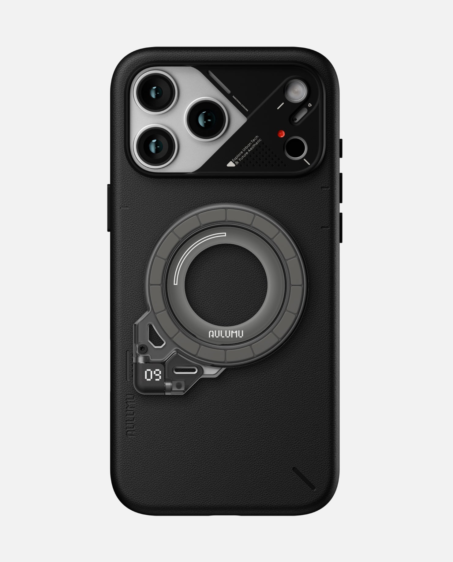 A17 iPhone 17 Series Vegan Leather Case & G09 Ghost Infinite 360° Magnetic Stand
