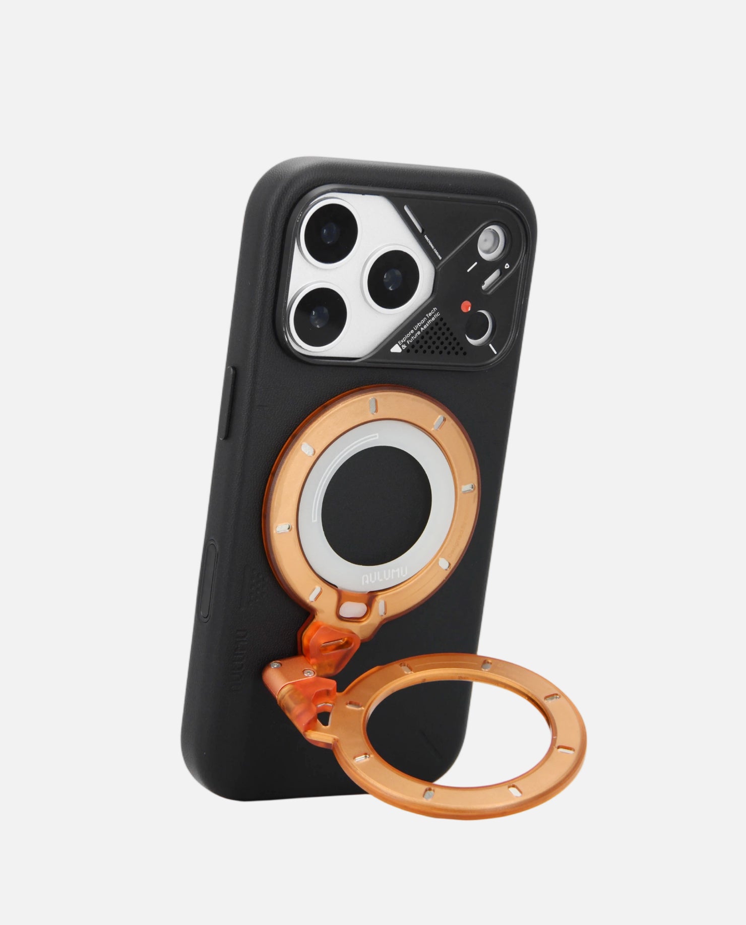 A17 iPhone 17 Series Vegan Leather Case & G09 Ghost Infinite 360° Magnetic Stand