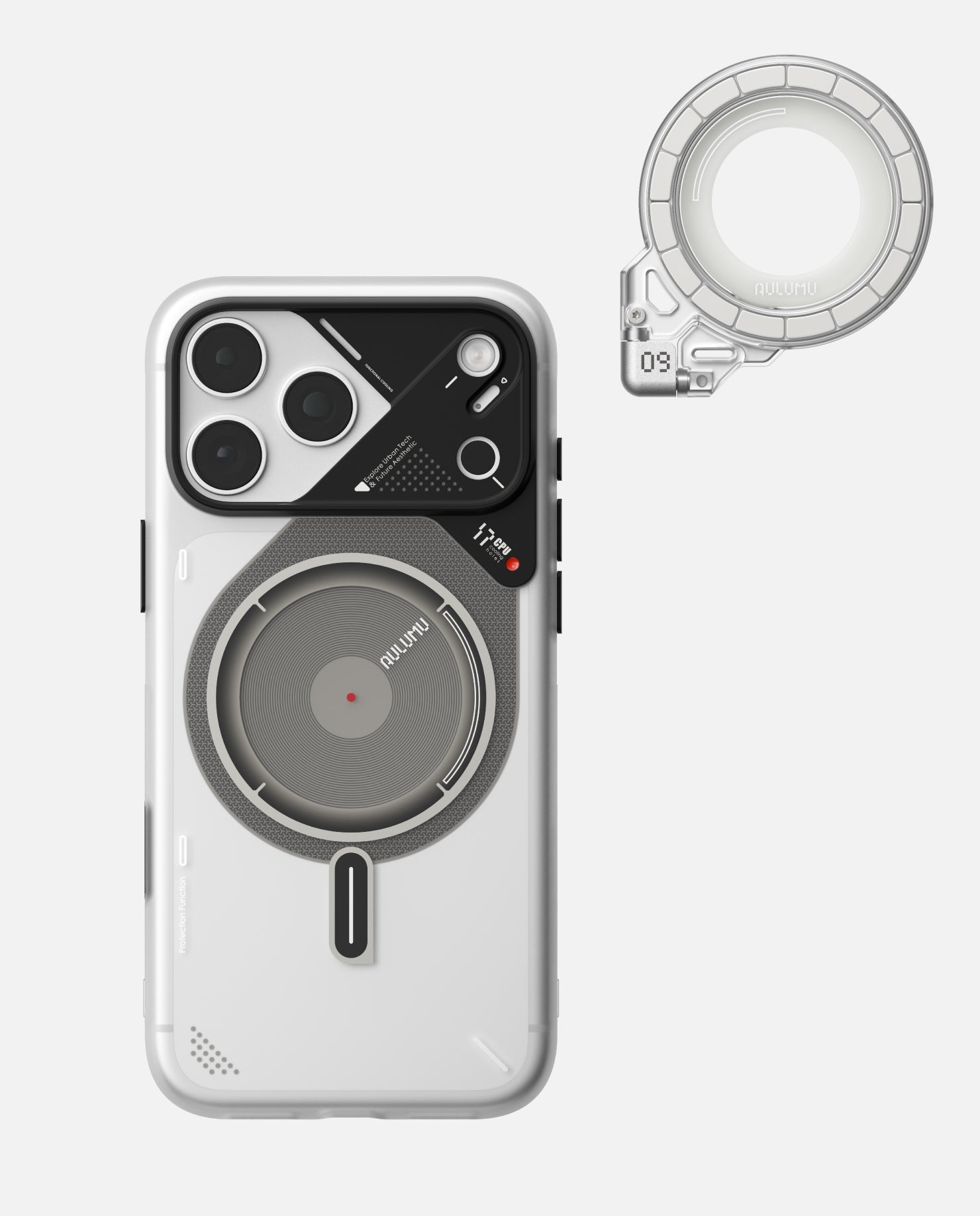 A17 iPhone 17 Series Frosted Case & G09 Ghost Infinite 360° Magnetic Stand